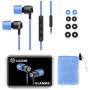 LUDOS Clamor Wired Earbuds in Ear Headphones with Microphone, Earphones with Mic and Volume Control, Memory Foam, Reinforced Cable, Bass Compatible with iPhone, Apple, iPad, Computer, Laptop, PC