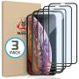 MANTO Screen Protector for iPhone 11 Pro Max and iPhone Xs Max 6.5 Inch (3-Pack) Full Coverage Tempered Glass Protector Film, 3D Touch, Anti Fingerprint, Black