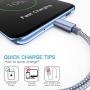USB Type C Cable OULUOQI USB C Cable 3 Pack(6ft) Nylon Braided Fast Charging Cord(USB 2.0) Compatible with Samsung Galaxy S10 S9 Note 9 8 S8 Plus,LG V30 V20 G6 G5,Google Pixel(Grey)