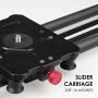 Kamerar 31” Fluid Motion Video Slider: flywheel, counterweight, light carbon fiber rails, adjustable legs, dslr camera/camcorder stabilization track, tripod mount ready, stabilizer for filming