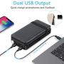 Solar Charger 25000mAh, Riapow Waterproof Solar Power Bank with 4 Panels, Dual USB & Type-C Input for Electronic Devices Like Phones, ipad and Laptop, Outdoor Camping