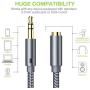Headphone Extension Cable, Oldboytech 3.5mm Stereo Audio Cable [2-Pack,6.6ft,Hi-Fi Sound] Nylon-Braided Male to Female AUX Cord Adapter Compatible iPhone iPad iPod Speaker Smartphone Tablets & More