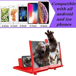 3D Screen Magnifier 12-inch HD Mobile Smartphone Video Magnifier Support X / 8/8 Plus / 7/7 Plus / 6 / 6s / 6 Plus / 6s Plus and All Other Smartphones