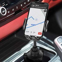 Cup Holder Phone Mount, Gobeigo Height Adjustable Metal Stand Car Phone Cradle Fits All Smartphones Compatible with iPhone 11 Pro/11 Pro Max/XR/XS/XS Max/X/8/7,Galaxy S10/S10 Plus Note 9/Note 10 Plus