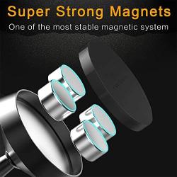 [ 2 Pack ] Magnetic Phone Mount, [ Super Strong Magnet ] [ with 4 Metal Plate ] car Magnetic Phone Holder, [ 360° Rotation ] Universal Dashboard car Mount Fits iPhone Samsung etc Most Smartphones