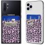 SHANSHUI Phone Card Holder, 2 Pack Stick On Wallet for Credit Card, Business Card Compatible with iPhone, Android and Most Smartphones - Pink Cheetah