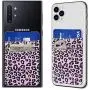SHANSHUI Phone Card Holder, 2 Pack Stick On Wallet for Credit Card, Business Card Compatible with iPhone, Android and Most Smartphones - Pink Cheetah