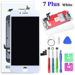 SZRSTH Compatible with iPhone 7 Plus Screen Replacement White 5.5 Inch LCD Display with 3D Touch Screen Digitizer Frame Assembly Include Full Free Repair Tools Kit+Instruction+Screen Protector