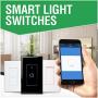 Smart Wi-Fi Light Switch, Alexa Google Home Compatible, iOS Android Smartphone Wireless Remote Control, No Hub Required, Timer Function, Touch Switch On Off, In-Wall, 1 Gang, Single Pole, 15A (Black)