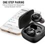 JAKO Wireless Earbuds, IPX5 Waterproof Earphones with Charging Case, TWS 5.0 Bluetooth Headphones Deep Bass Stereo in-Ear Earphones Built-in Mic for Sports, Black