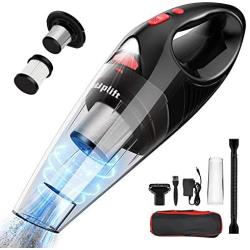 Uplift Handheld Vacuum Cordless 120W 6.5kpa Suction Vacuum Cleaner with Stainless Steel HEPA Filter,Rechargeable 2000mAh Lithium Battery,Wet Dry Vac Pet Hair,Dust for Car and Home,Black