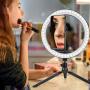 Ring Light, OUTAD 10.2" LED Selfie Ring Light with Tripod Stand & Phone Holder, Bluetooth Remote Shutter Desk Ring Light for iPhone/Android, 10 Brightness Level & 3 Light Modes, for Live Stream/Makeup