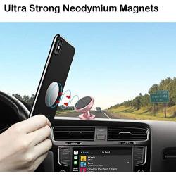 Magnetic Phone Car Mount, Pikabo Universal Stick On Dashboard 360 Degree Rotation Magnetic Cell Phone Holder for iPhone 11 Pro Max Xs MAX X 8 7 6 Plus Samsung Huawei Xiaomi and Others. (Rose Gold)