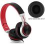 Headphones, FOSTO FT58 Stereo Foldable Headset Strong Low Bass Headphones with Microphone for iPhone, All Android Smartphones, PC, Laptop, Mp3/mp4, Tablet Earphones（Red