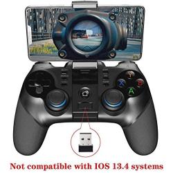 PG-9156 Wireless4.0+2.4G Wireless Gamepad Trigger Pubg Controller Mobile Joystick Compatible iOS/Android Devices Mobile Phone Tablet(Play Straight)