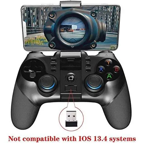 PG-9156 Wireless4.0+2.4G Wireless Gamepad Trigger Pubg Controller Mobile Joystick Compatible iOS/Android Devices Mobile Phone Tablet(Play Straight) PG-9156 Wireless4.0+2.4G Wireless Gamepad Trigger Pubg Controller Mobile Joystick Compatible iOS/Android Devices Mobile Phone Tablet(Play Straight)