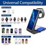 ZHIKE Wireless Charger, 3 in 1 Qi-Certified 10W Fast Charging Stand Compatible with iPhone SE 2020/11 Series/XS Max/XR/XS/8 Plus, Samsung S20/S20+,Airpods,Galaxy Watches and Buds(Not for Apple Watch)