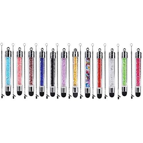 XRONG 12 Pack Colors Crystal Capacitive Mini Stylus Universal Touch Screen Pen for iPhone 5s 6s, Samsung Galaxy s5 s4 s3, Android, Smartphones, iPad, S10,S10+,S10e,S9,S9P,Note9,XR,XS MAX (12PACK)