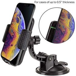 BESTRIX Phone Car Holder for Dash & Windshield | Car Phone Holder Mount for Dashboard Compatible with iPhone 11Pro Xr Xs XS MAX X 8 8Plus 7 6Plus Galaxy Note S7 8 9 10 & All Smartphones up to 6.5"