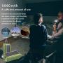 Solar Charger Hand-Crank Portable, 10000 mAh Solar Power Charger, 2020 Edition, Dual USB Output , LED Flashlight, 3 Power Modes, Mobile Phone Charger Waterproof for Indoor Outdoor (Army Green)