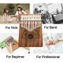 UNOKKI Kalimba 17 Keys Thumb Piano with Study Instruction and Tune Hammer, Portable Mbira Sanza African Wood Finger Piano, Gift for Kids Adult Beginners Professional.