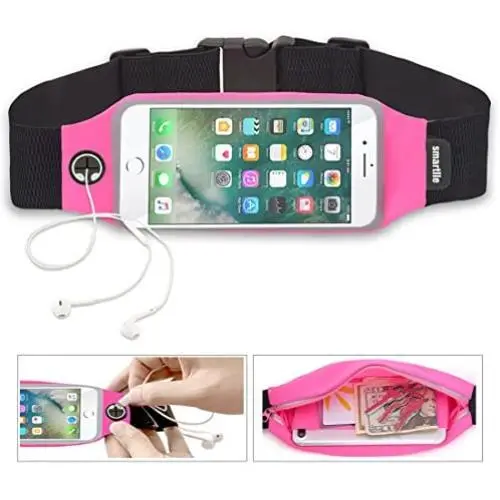 smartlle Fanny Pack, Running Belt, Waist Bag/Holder for Women & Men for iPhone Xs Max, XR, XS/X, 8/7/6s Plus, 6/SE, Samsung Galaxy S10/S9/S8 +/ Note 9/8, Moto, LG, Pixel. Gym Workout Fitness Gear Pink smartlle Fanny Pack, Running Belt, Waist Bag/Holder for Women & Men for iPhone Xs Max, XR, XS/X, 8/7/6s Plus, 6/SE, Samsung Galaxy S10/S9/S8 +/ Note 9/8, Moto, LG, Pixel. Gym Workout Fitness Gear Pink