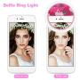 HHSUC Selfie Ring Light Clip-on Selfie Fill Light [USB Rechargable] 3 Levels of Brightness,with 36 LED Cell Phone Ring Light for Android/iPad/Smart Phone Photography, Camera Video, Girl Makes Up