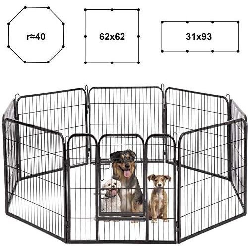 Pet Playpen 8 Panel 40 inch Indoor & Outdoor Folding Metal Exercise Pen & Pet Playpen Puppy Cat Exercise Fence Barrier Playpen Kennel