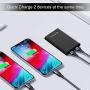 Power Bank 10000mAh Flashlight 2 Ports USB Portable Charger Quick Charge Cellphone Tablet DV Bluetooth Player (Black ABS)