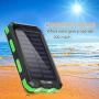 Solar Charger,Yelomin 20000mAh Portable Outdoor Mobile Power Bank,Camping Travel External Backup Battery Pack Dual USB 5V Outputs 2 LED Light Flashlight with Compass