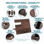 TESLYAR Wood Phone Docking Station Ash Hooks Key Holder Wallet Stand Watch Organizer Men Gift Husband Wife Anniversary Dad Birthday Nightstand Purse Tablet Father Graduation Male