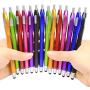 SKOLOO Electronic Screen Touch Stylus, Pack of 14, 2-in-1 Click Ball Pen, Ballpoint Pen and Slim Stylus for Universal Tablet Smartphone, Multi-Colored