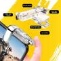 Mobile Game Controller Android Gamepad Phone Aim Controller Fight Joystick for iOS Joypad Phone Work with Phone Case (Phone Triggers and Star Game Handle, Clip)