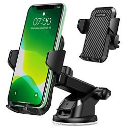 VANMASS Universal Car Phone Mount,【Patent & Safety Certs】Upgraded Handsfree Stand, Dash Windshield Air Vent Phone Holder for Car, Compatible iPhone 11 Pro Xs Max XR X 8 7 6, Galaxy s20 Note 10 9 Plus