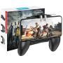 Newseego Mobile Game Controllers, 5-in-1 Upgrade Version Gamepad with Phone Cooling Pad, Sensitive Shoot Aim Trigger Gaming Grip for Knives Out/Rules of Survival for Android & iOS - Black