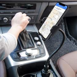 Kuelor Car Cup Holder Phone Mount, Adjustable Long Arm Cell Phone Holder with 360¡ã Rotatable Cradle for Most Smartphones Such as iPhone, Samsung and GPS