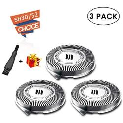 SH30 Replacement Heads for Philips Electric Shaver, SH30 Blades for Philips Series 1000, 2000, 3000 Click and Style with Sharp Blade, Easy Cut & Replace, 3 - Pack ( Non- Original Heads )