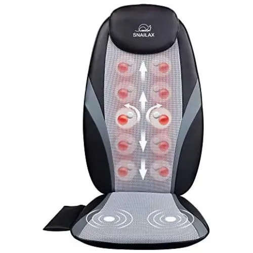 Snailax Shiatsu Massage Cushion with Heat Massage Chair Pad Kneading Back Massager for Home Office Seat use SL-256 Snailax Shiatsu Massage Cushion with Heat Massage Chair Pad Kneading Back Massager for Home Office Seat use SL-256