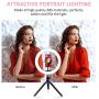 Samuyang 10" Selfie Ring Light with Tripod Stand & Phone Holder,Mini Desktop LED Portable Dimmible Makeup Ringlight for Photography, Pictures,Live Stream, YouTube Video, Shooting,TikTok
