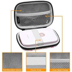 Fintie Carrying Case Compatible with HP Sprocket Photo Printer - Hard EVA Shockproof Storage Portable Travel Bag w/Inner Pocket, Removable Strap and Metal Hook (Moroccan Love)