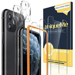 [2+3 Pack] UniqueMe Camera Lens Protector and Screen Protector for iPhone 11 Pro Max 6.5" Tempered Glass HD Clarity Bubble Free Easy Installation