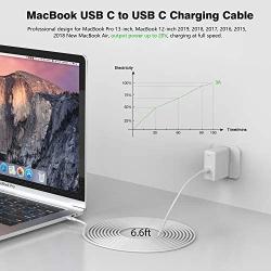 USB C to USB C Charging Cable, Cord Replacement for MacBook Pro, MacBook 12 inch, New MacBook Air, 2020/2018 iPad Pro 12.9, 11, Google Pixel 2/3/4 XL, Nexus 6P, All PD USB C Charger, USB-IF, 6.6ft