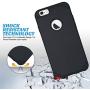 ULAK iPhone 6 Case Black, iPhone 6S Case, Slim Fit Dual Layer Soft Silicone & Hard Back Cover Bumper Protective Shock-Absorption & Skid-Proof Anti-Scratch Case for Apple iPhone 6/6S 4.7 inch-Black