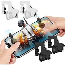 Mobile Game Controller 2 Pairs L1R1 Cellphone Gaming Trigger Sensitive Aim Keys Button Fire Shooter Gaming Grip and Gaming Joysticks for PUBG/Fortnite/Rules of Survival