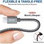 CLEEFUN USB C Cable Fast Charging, [6-Pack, 3/3/6/6/10/10 ft] Nylon Braided USB A to Type C Charger Cord Compatible with Samsung Galaxy S10e S10 S9 S8 Plus S10+, Note 10 9 8, Moto G8 G7 G6, LG G8 G7