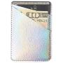 uCOLOR Two Pack Phone Card Holder PU Leather Iridescent Silver Wallet Pocket Credit Card ID Case Pouch 3M Adhesive Sticker on Phone Samsung Galaxy Android Smartphones(fit for 4.7" Phone or Above)