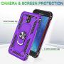 Jshru Galaxy J7 2018/J7 Aero/J7 Top/J7 Crown/J7 Aura/J7 Refine/J7 Eon Case with Tempered Glass Screen Protector [2Pack], Military Grade Ring Car Mount Kickstand Phone Case for Samsung J7 Star Purple