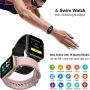 Fitness Smartwatch for Women Men, Waterproof Swimming Smart Watch with Heart Rate Blood Oxygen Monitor, Fitness Tracker with 18 Sport Modes, Music, Sleep Monitor, Pedometer for iPhone Android Phones