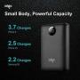 Aigo Power Bank 10000mAh Portable Charger Pack,Smallest External Battery for iPhone,Android,Samsung Galaxy,iPad,Tablets,Heavy-Duty and Compact Universal Powerbank with LCD Display & USB-C Port,Black