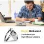 Humixx Phone Ring Holder, Stainless Steel Cell Phone Finger Stand, 360° Rotation Thin Universal Kickstand, Magnetic Car Mount for iPhone 11/11 Pro/11 Max/XR/XS Max, Samsung S10, Huawei P30 - Silver